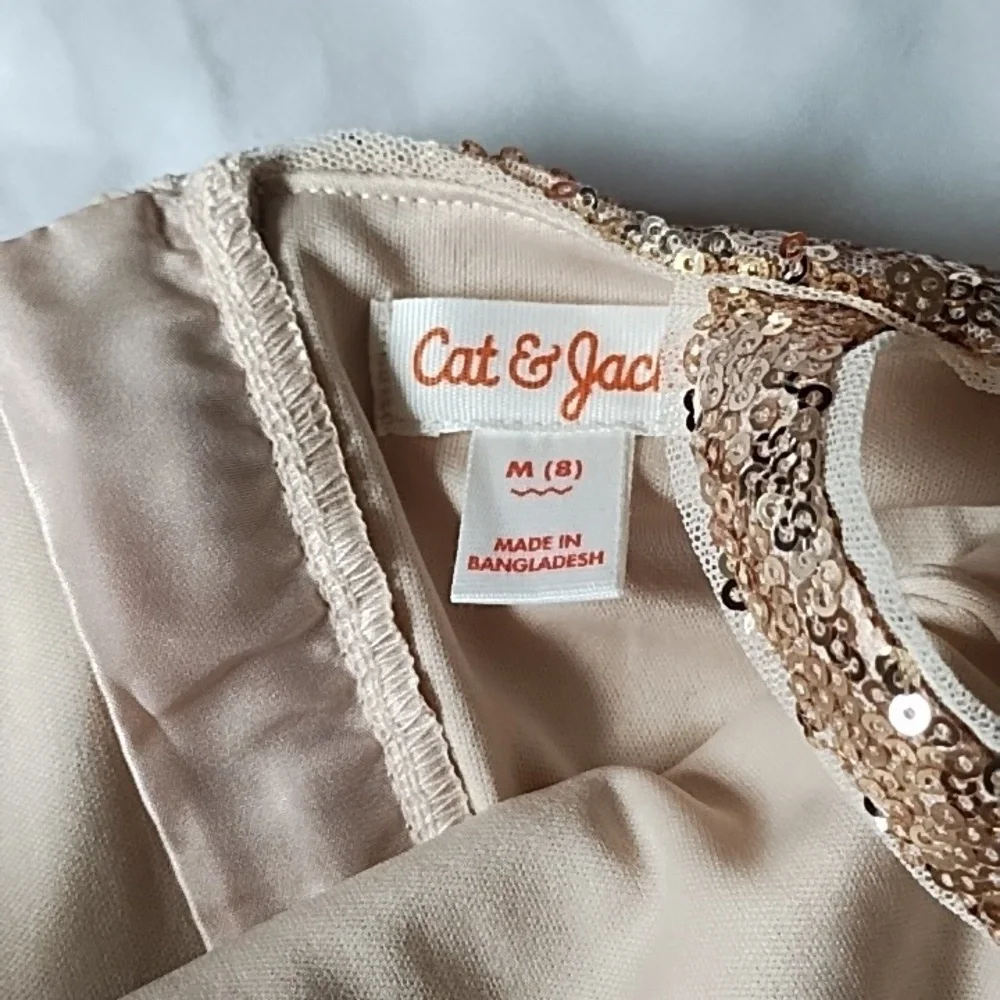 NWT Cat&Jack Sequin Dress W/Velvet Bow